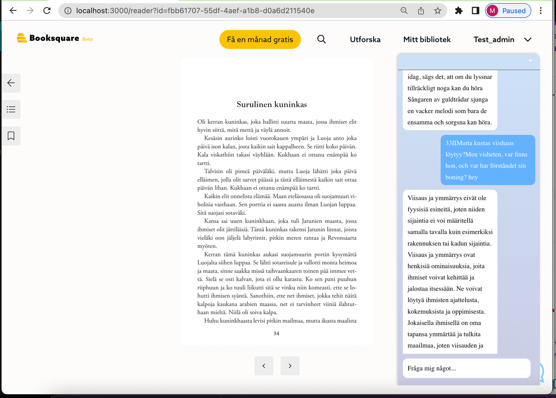 Booksquare product interface