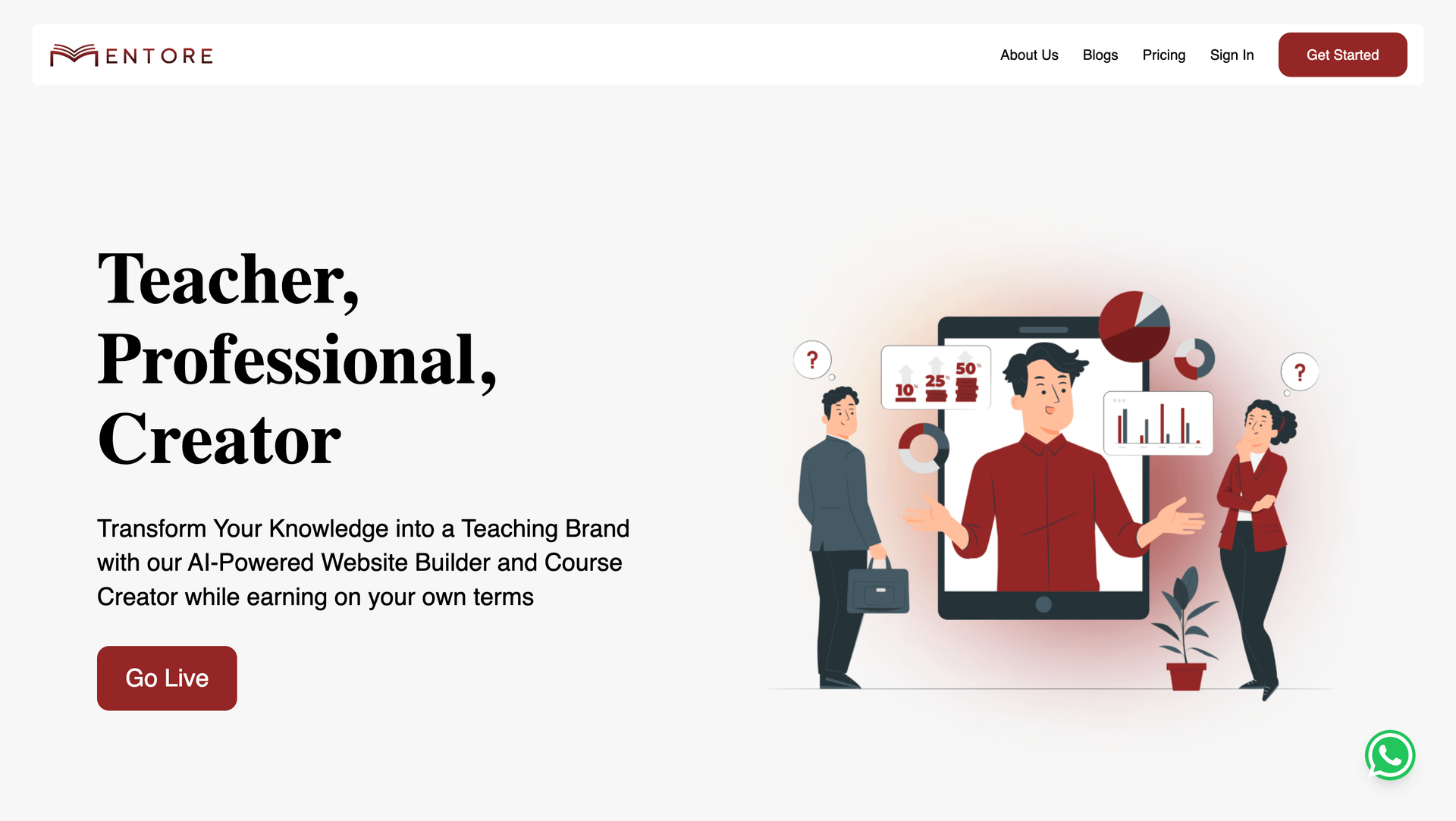 Mentore product interface